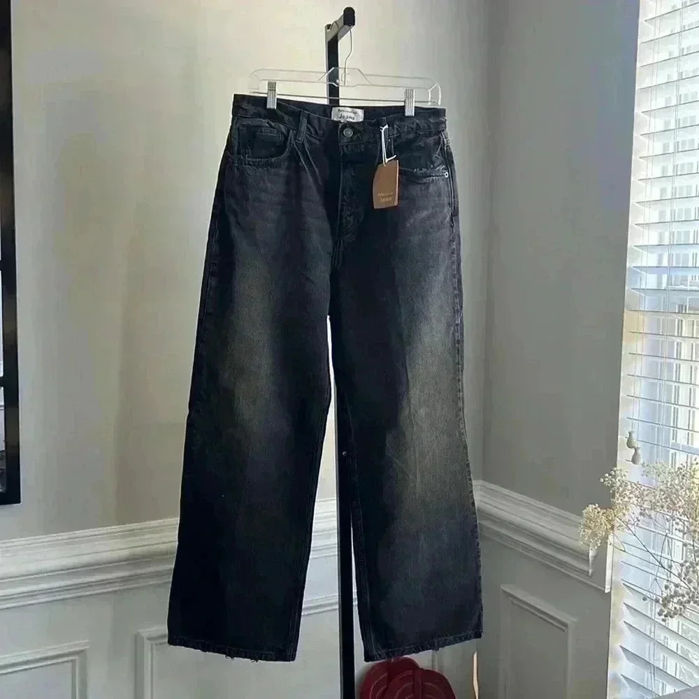 NWT Reformation Wilder wide leg jeans rigid denim 31